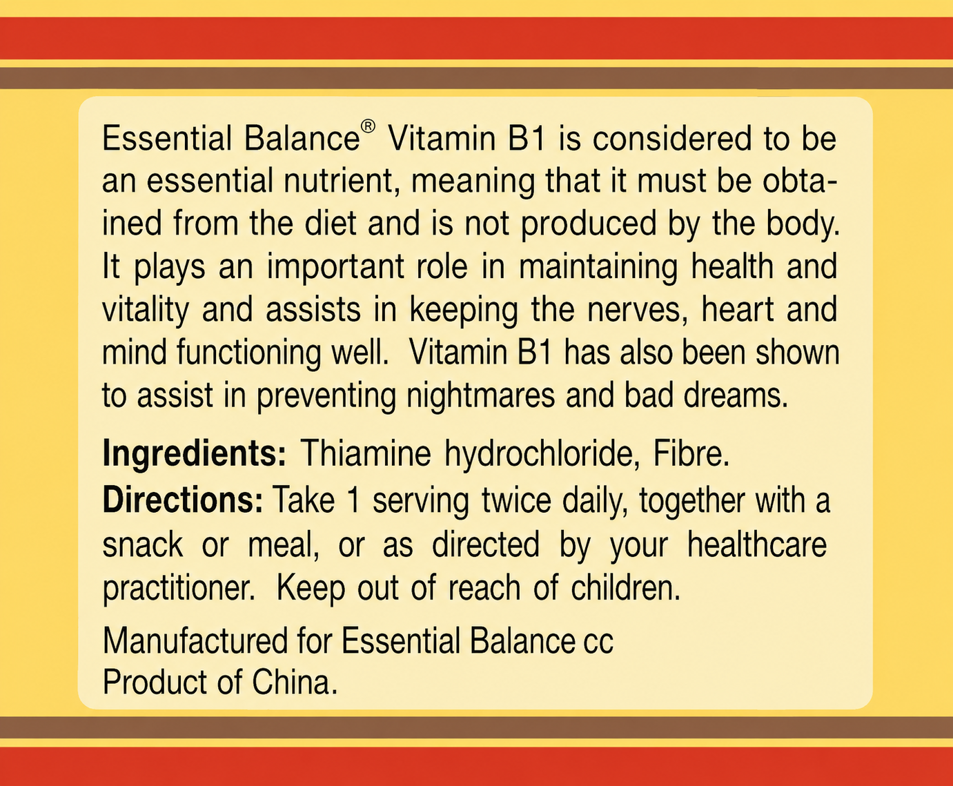 Vitamin B1 - 250mg