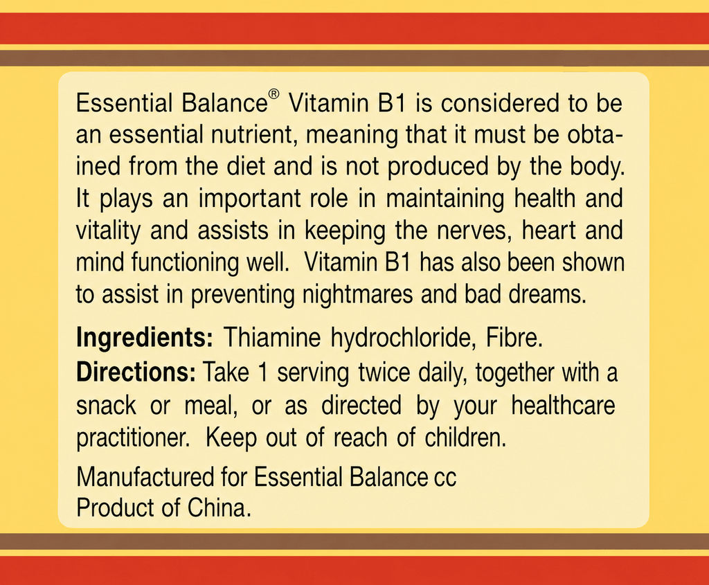 Vitamin B1 - 250mg - Supa Boost Health