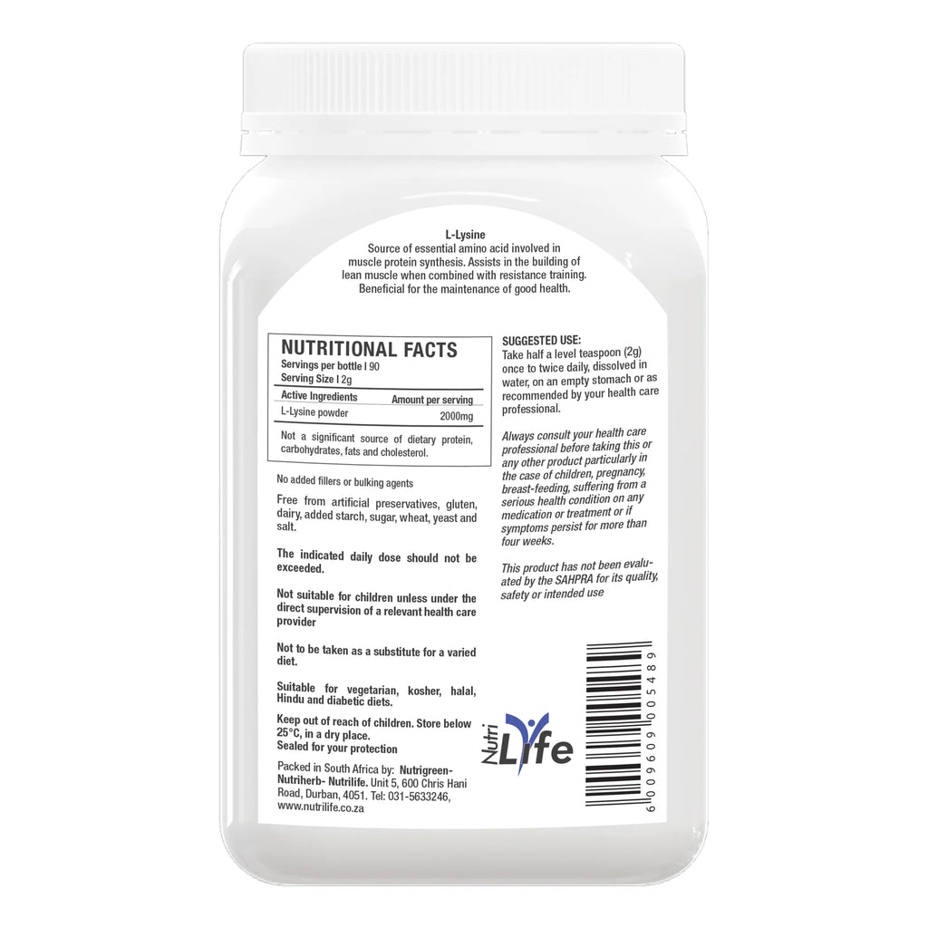 L-Lysine Powder 180g - Supa Boost Health