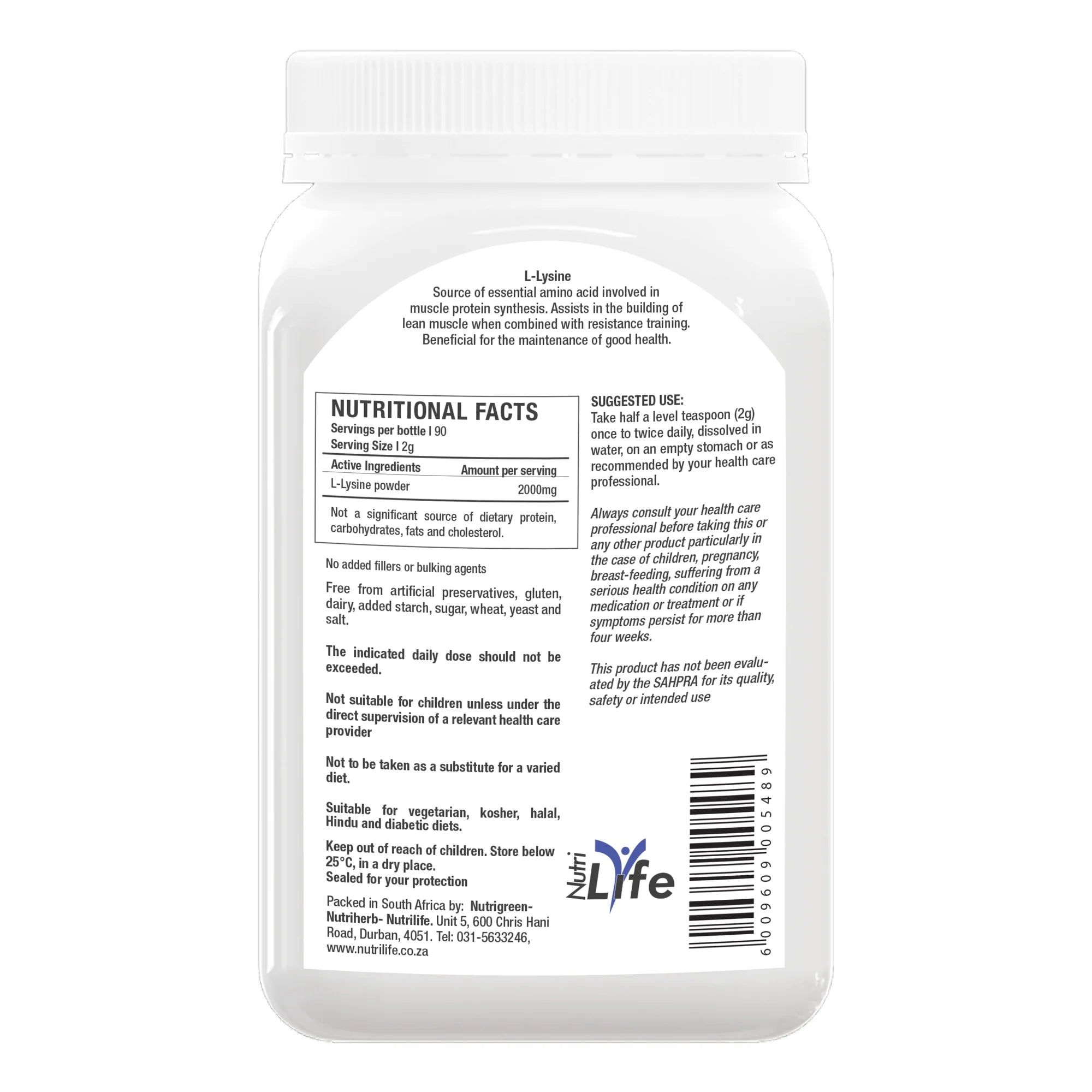 L-Lysine Powder 180g - Supa Boost Health